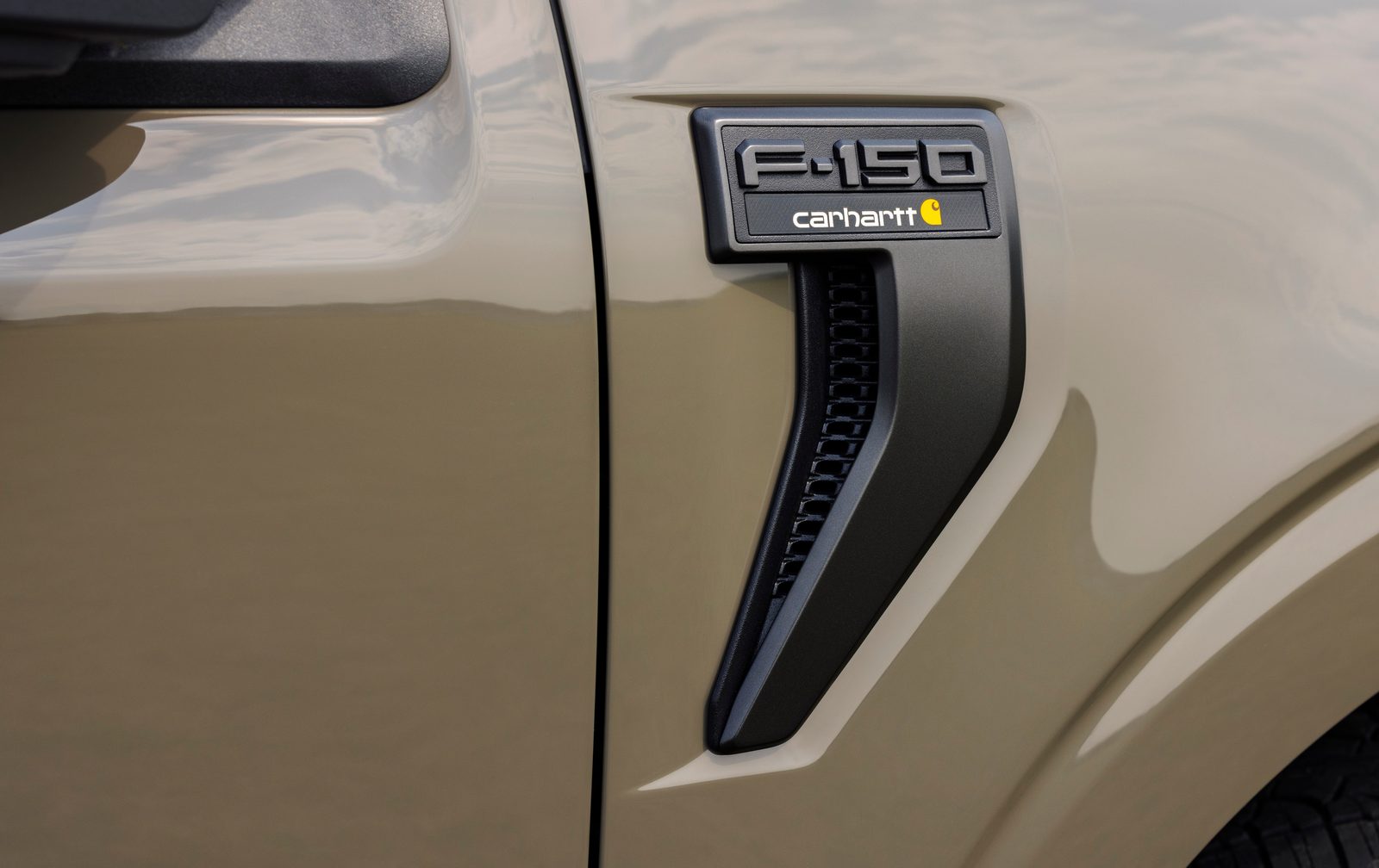 Carhartt badge on the fender of the 2027 Ford F-150 Carhartt